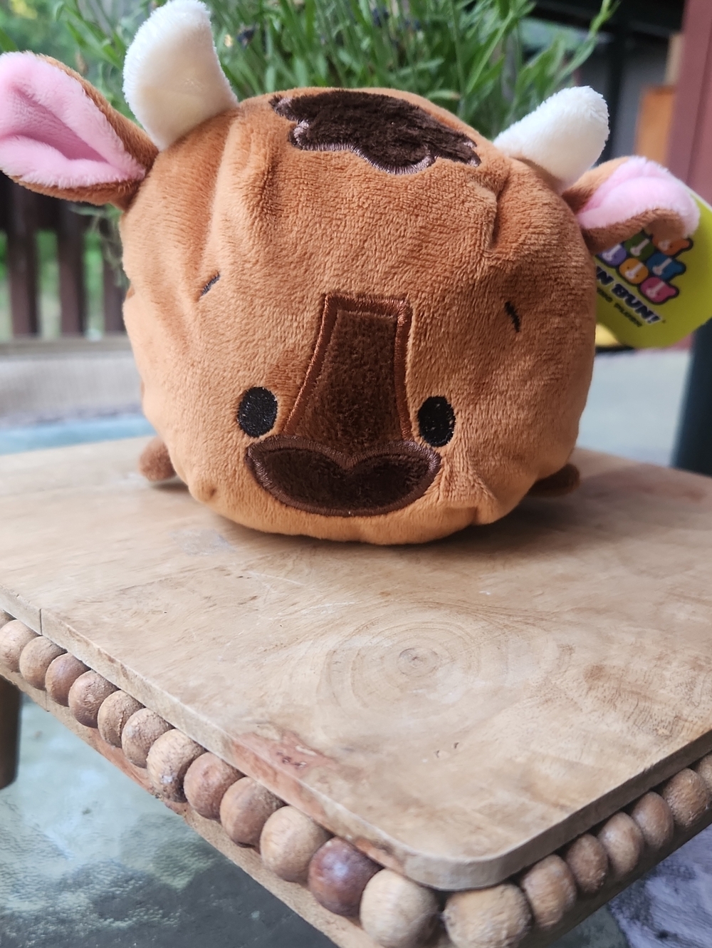 Bun Bun Stacking Plush Lo Lo Bull Steer Cow 7" Brown Cow Squish Toy